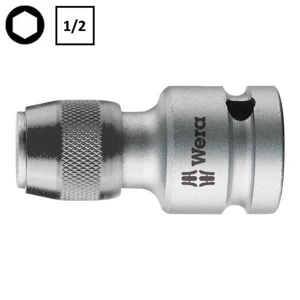 Wera 784/C Raccordo a Macchina con Cambio Rapido 1/2" per Inserti Bits - WERA